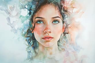 create a watercolor portrait of yourself