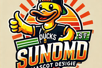 do awesome style for sundo ducks mascot logo design service