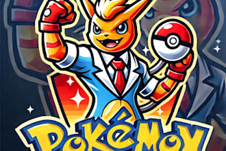 do awesome style legendarisch pokemon pokedex mascot logo design for concept