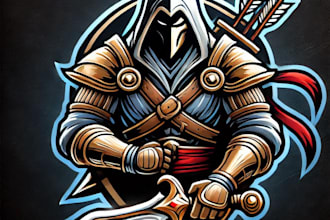 do wonderful assassin e sport mascot logo for your company