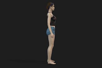 3d realistic metahuman model, maya rigging,aaa retopology, nsfw3d game asset