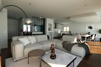 visualize 3d edgy warehouse design, villa house rendering, interior walkthrough