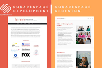develop squarespace website, design or redesign squarespace landing page