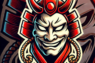 do awesome style japanis mask mascot logo for you in one day