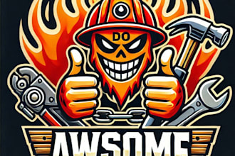 do awesome unique style for danger mascot logo design service