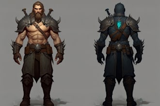 draw game character, original fantasy concept art