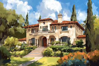 draw a house or landscape portrait