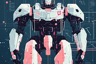 make a mecha robot illustrations