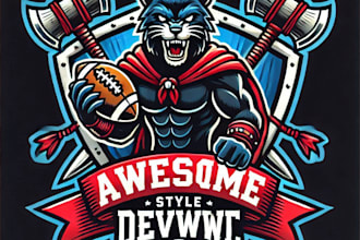 do awesome style devwl mascot sport logo design with unlimited revision