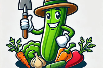 do awesome vegetable garden mascot logo design with your company