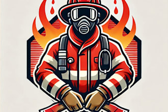 do modern style for firefighter mascot logo design for company