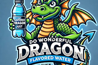 do wonderful dragon juss flaver water juss mascot logo design service