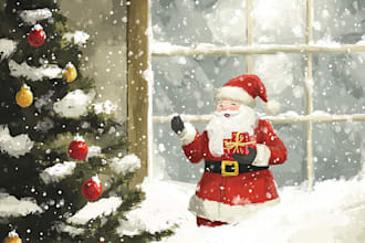 draw birthday, greeting, christmas card, postcard