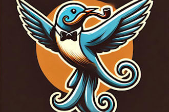 do wonderful unique style flying bird mascot logo for your business in 12 hours
