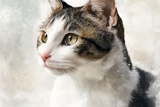 do a watercolor portrait of your dog, cat, pet drawing
