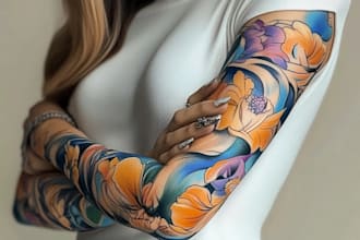 do professional custom tattoo design, tattoo sleeve