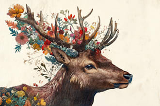 make a best quality animal or botanical illustrations