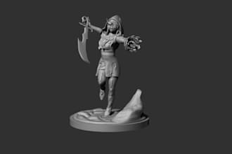 sculpt 3d character for tabletop gamming,wargamming warrior mini figurine,3d stl