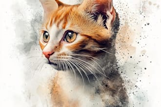 do custom pet portrait, dog portrait, cat portrait drawing