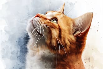 draw realistic portrait of your cat, dog or any pet