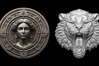 3d bas relief 3d coin model 3d coin design 3d sculpting relief wood carve