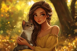 draw cartoon disney portrait for you