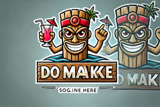 do make awesome unique tiki ber mascot logo design with company