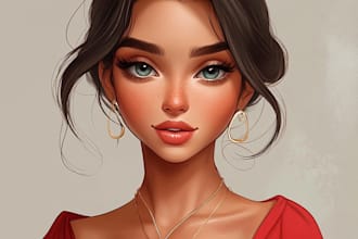 draw you a beautiful portrait in disney cartoon