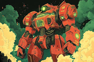 make mecha robot gundam illustrations