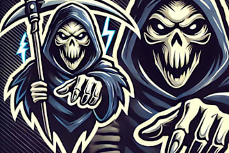 do awesome design a reaper mascot logo with unlimited revision design