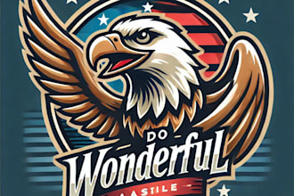 do wonderful style for eagle mascot logo design service