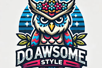 do awesome style with owl unique style mascot logo design