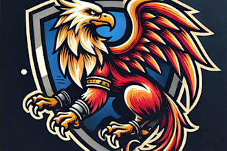 do unique style for grifin king mascot logo design with unlimited review
