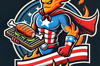 do awesome unique barbecue e sport mascot logo within two days design