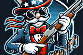 do awesome new quality for shooter mascot logo design with unlimited review