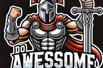 do awesome for spartacus knight mascot logo design with 1 day delivery