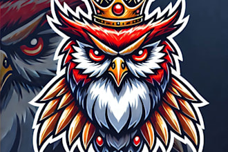 do awesome style for king owl mascot logo design with 1 day delivery