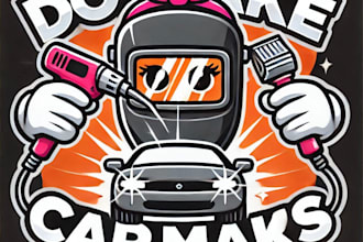 do make car welder for girls mascot logo design with unlimited review