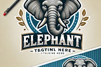 do make unique elephant mascot logo design with company