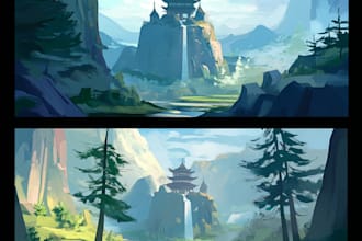 made a environment concept art and background