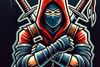 do modern assassin mascot logo design with unlimited review