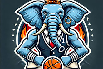 do amazing elephant mascot logo design with 1 day delivery