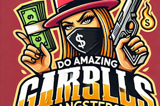 do amazing girls gangsters mascot logo design with 1 day delivery