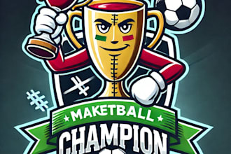 do make football champion wine cup mascot logo design service