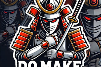 do make samurai head knight mascot logo design
