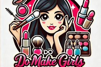 do make girls beauty shop mascot logo design