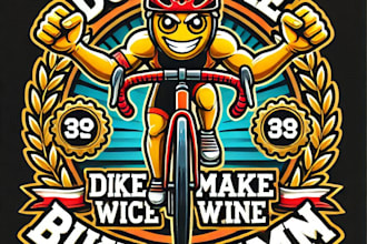 do make bike race win champion mascot logo design