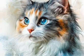 do a custom pet portrait, dog portrait, cat portrait