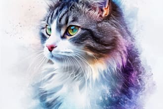 draw your cat, dog, or any pet into cartoon vector portrait
