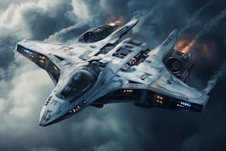 draw scifi futuristic vehicle aircraft spaceship for you